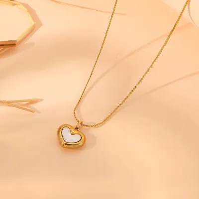 Gold-plated Peach Heart Necklace